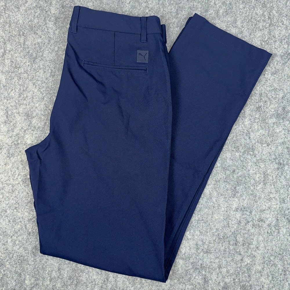 Puma Jackpot Golf Pants Men 32x34 Dark Blue Performance Fit Stretch 599243 EUC